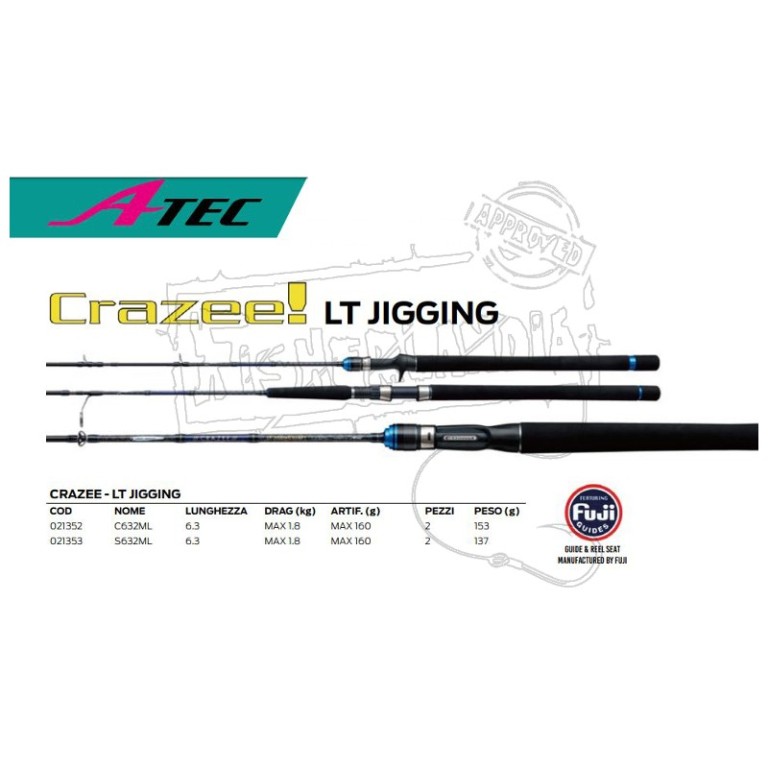 Canâne Jigging CRAZEE LT - Modèle S632ML Pour Pêche Offshore