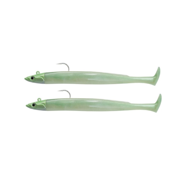 Leurre De Pêche FIIISH Double Combo Shore Crazy Paddle Tail N°3 - 15cm, 10g - Couleur Pearl Green - 11