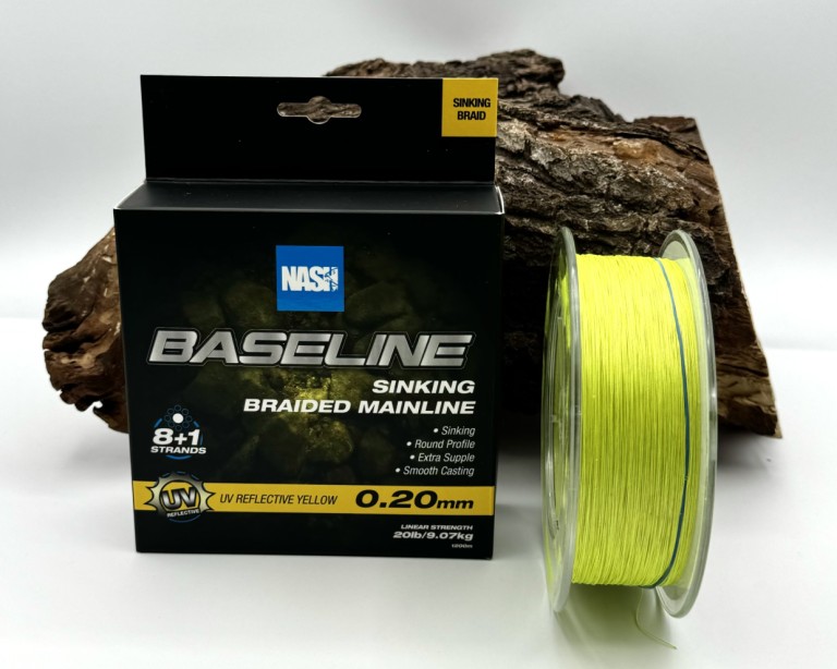 Pletena vrvica Nash Baseline Sinking Yellow 0,24mm/1200m » Spletna